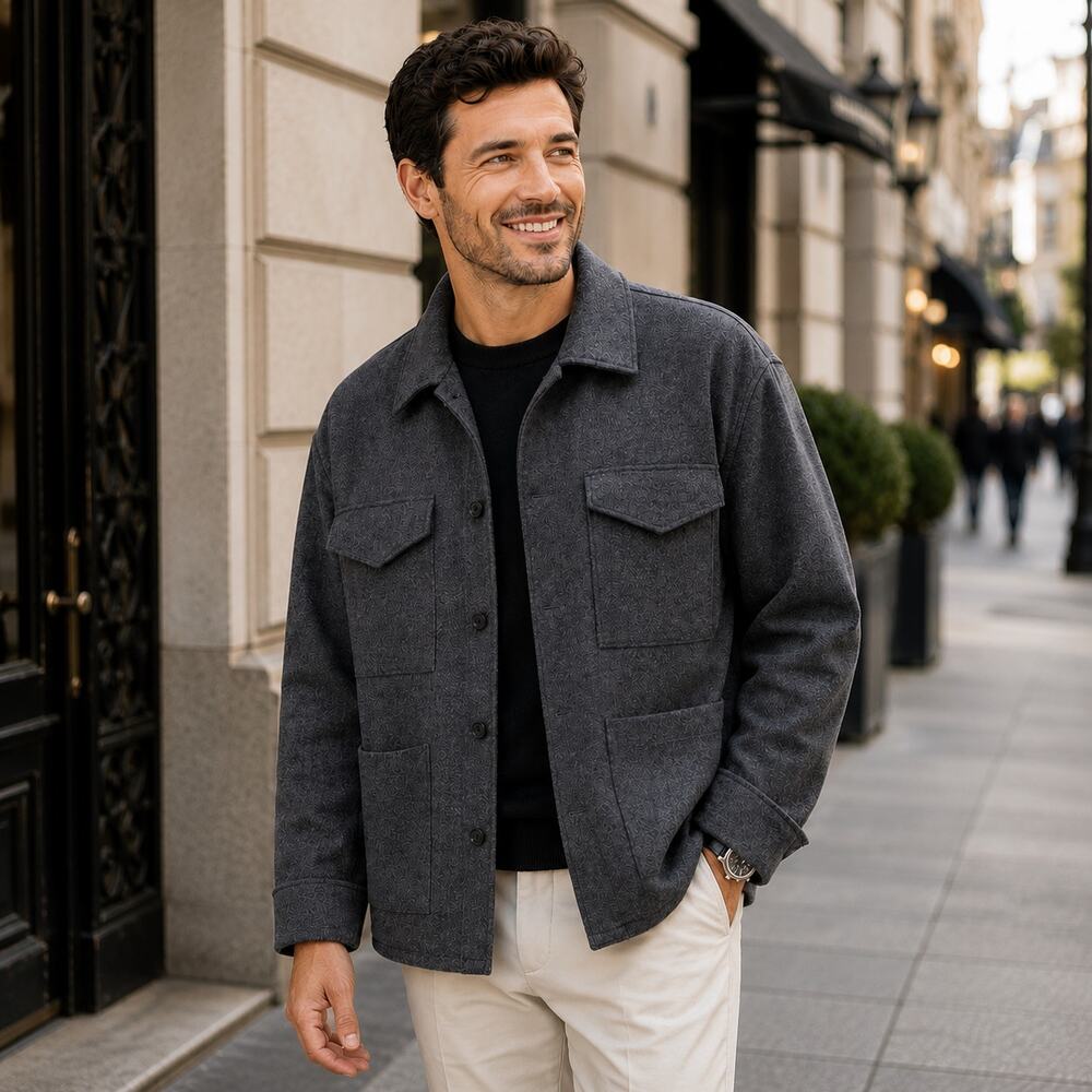 Banana Republic Shacket Sz M Dark Gray Shirt Soft Overshirt 4 Pocket Jacket